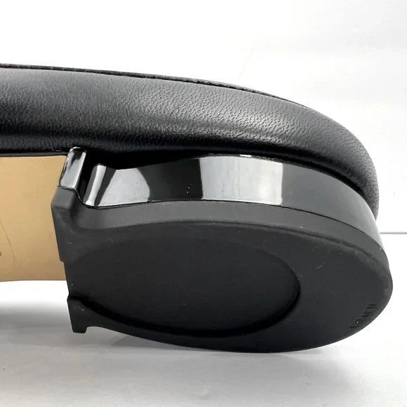 COACH BLACK ALL LEATHER IRENE MULE LOAFER EITH GOLD LOGO & HARDWARE, SIZE 7-B - Picture 9 of 16